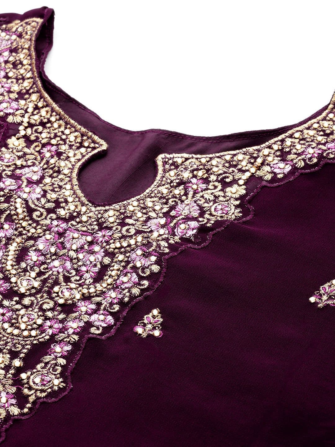 Embroidered Semi-Stitched Dress Material view 2