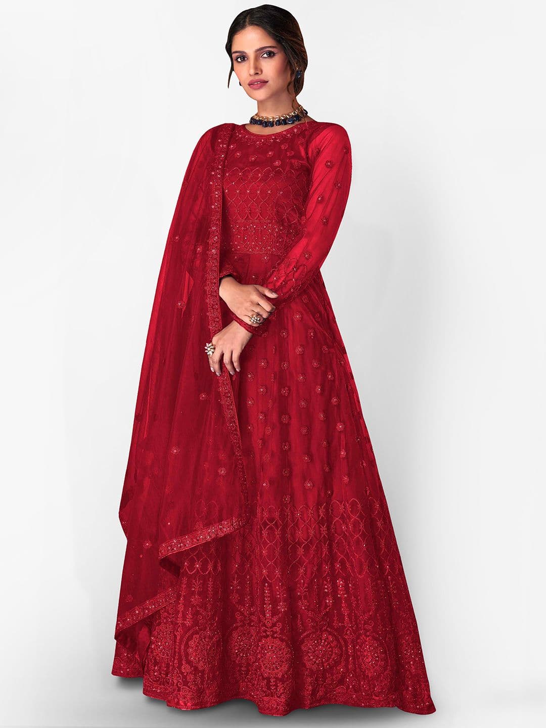 Embroidered Unstitched Dress Material