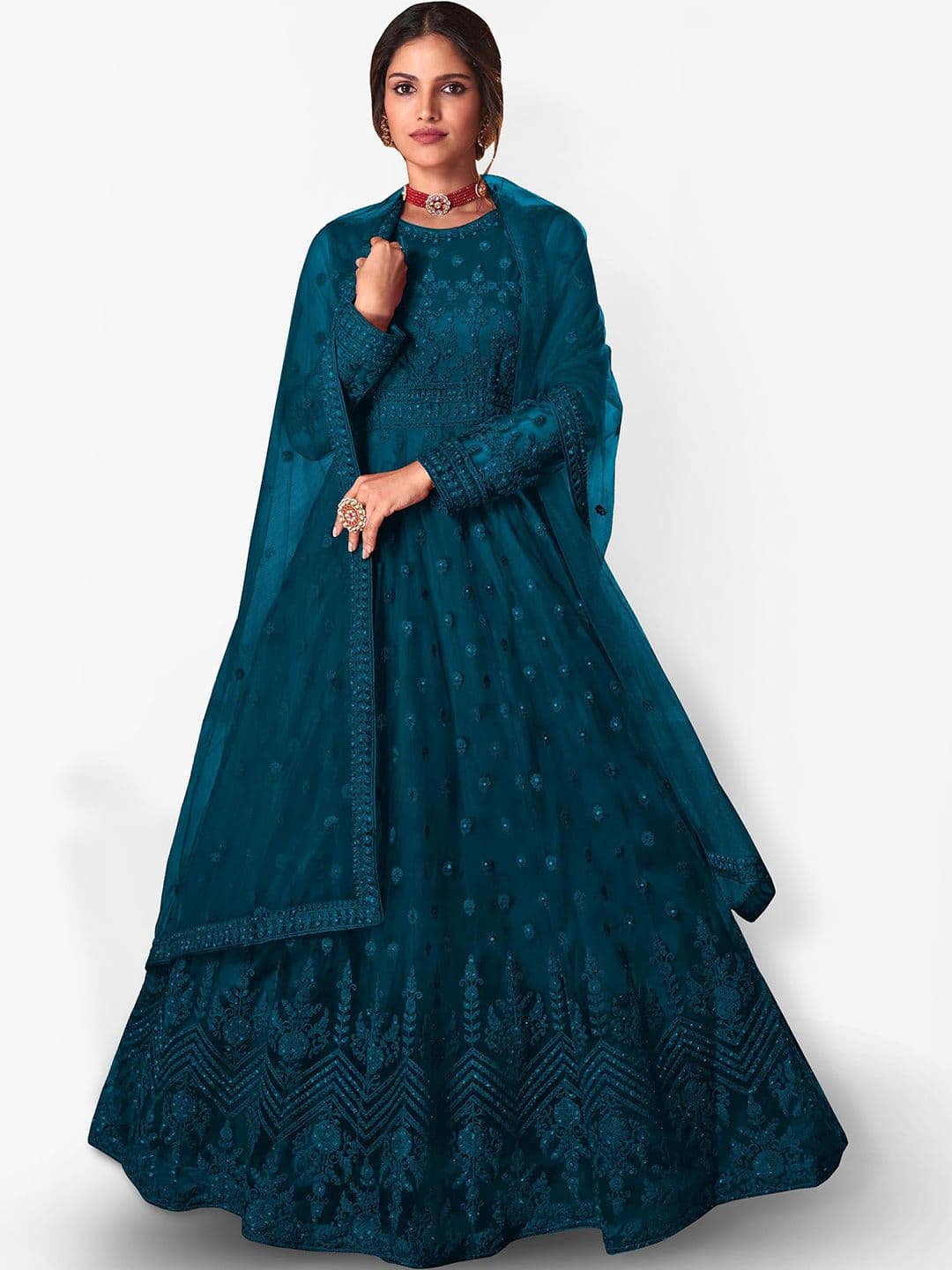 Embroidered Unstitched Dress Material