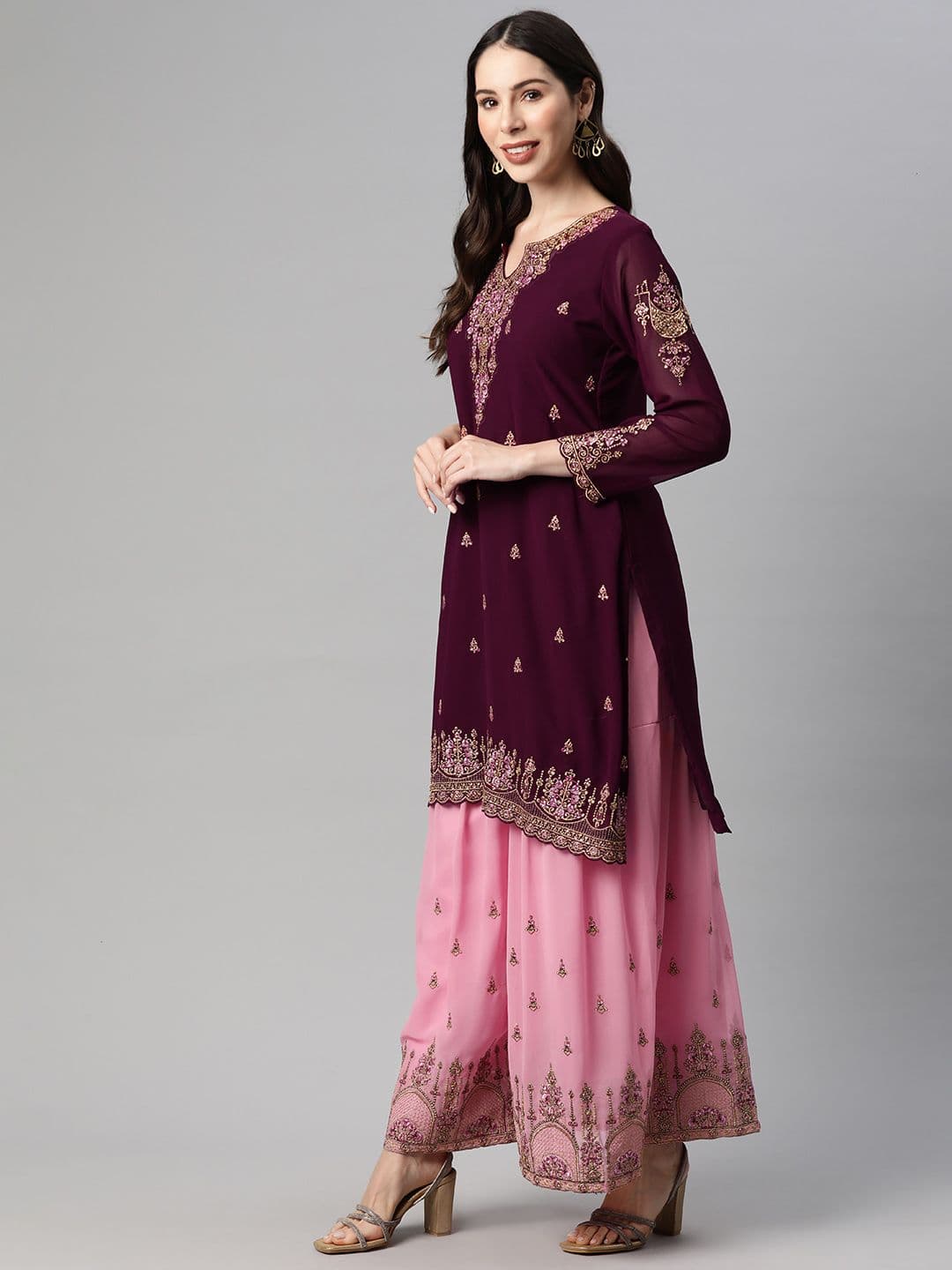 Embroidered Semi-Stitched Dress Material view 5