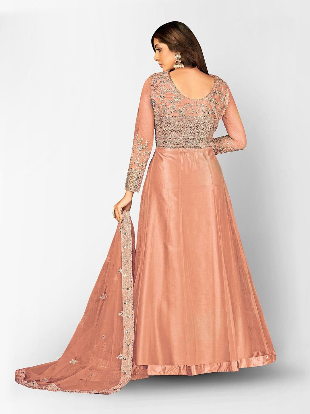 Ethnic Motifs Embroidered Semi-Stitched Dress Material view 5