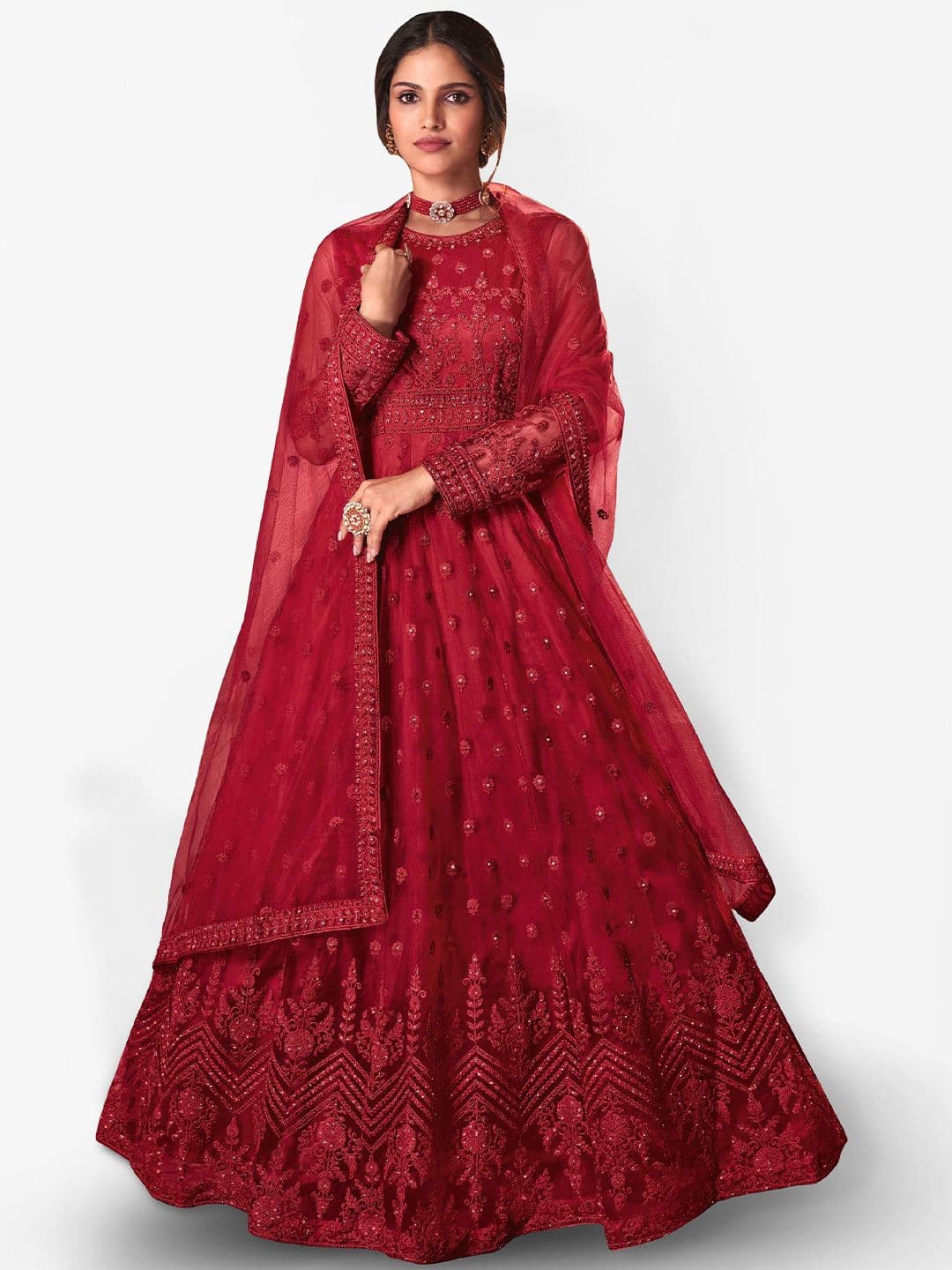 Embroidered Unstitched Dress Material