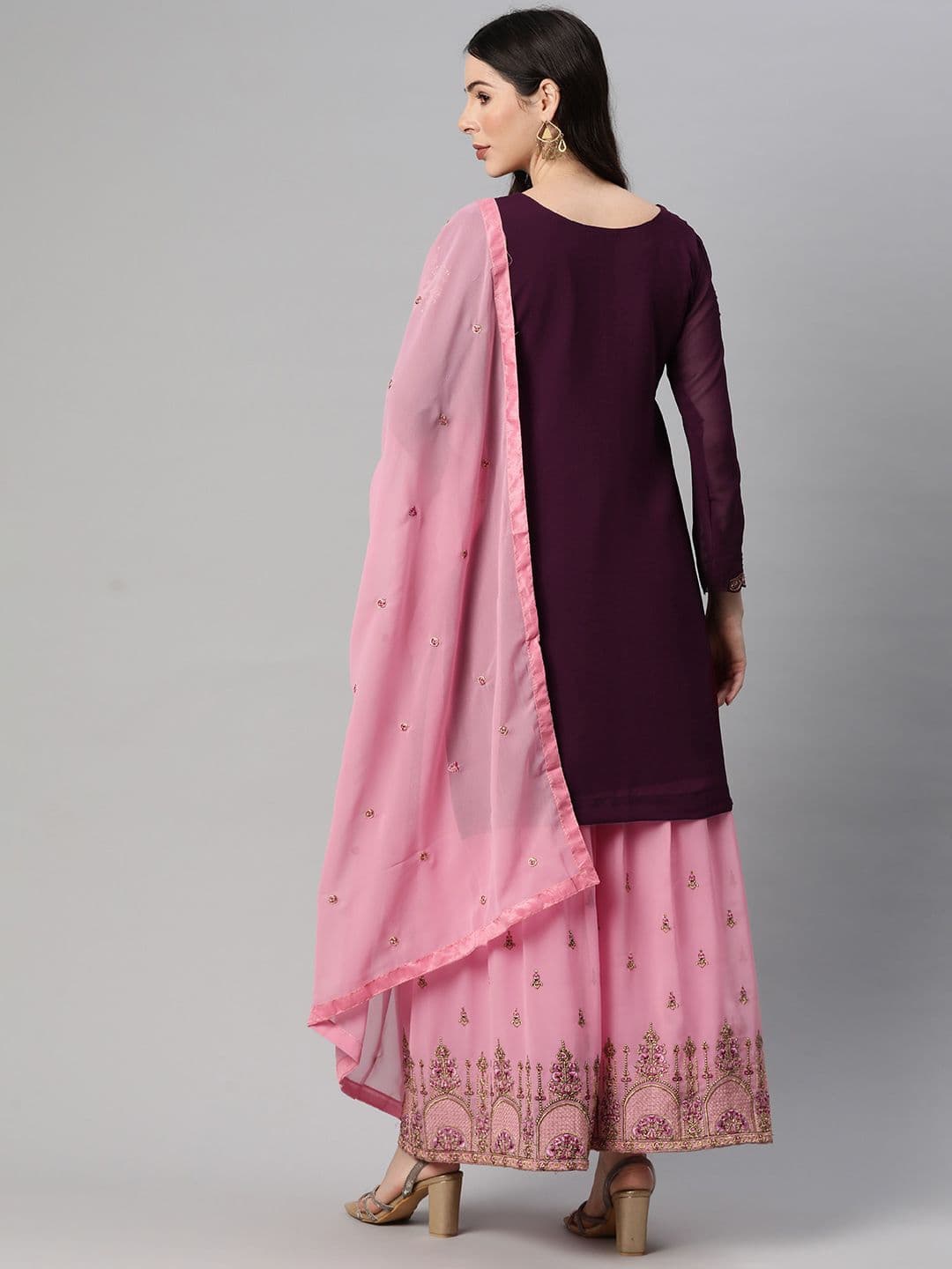 Embroidered Semi-Stitched Dress Material view 6