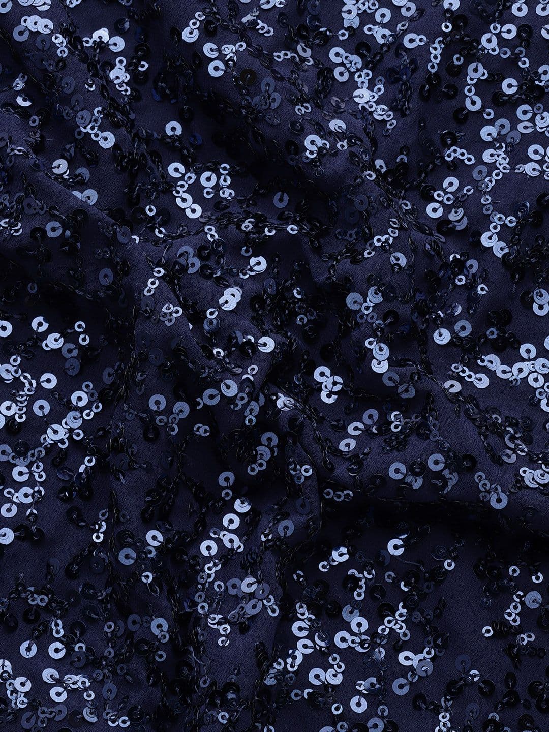Embellished Sequinned Embroidered Heavy Work Saree Navy Blue view 5