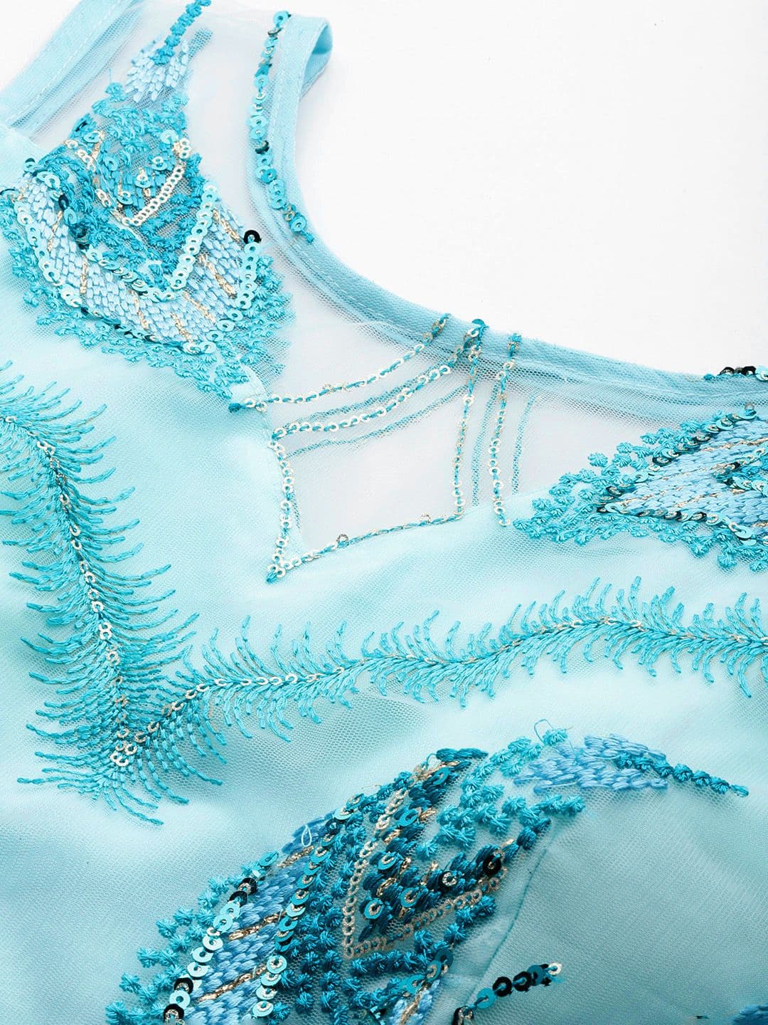 Embellished Sequinned Unstitched Lehenga & Blouse With view 2