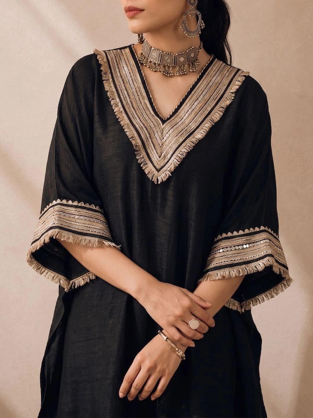 Women Ethnic Motifs Yoke Design Regular Kurta with Trousers view 2