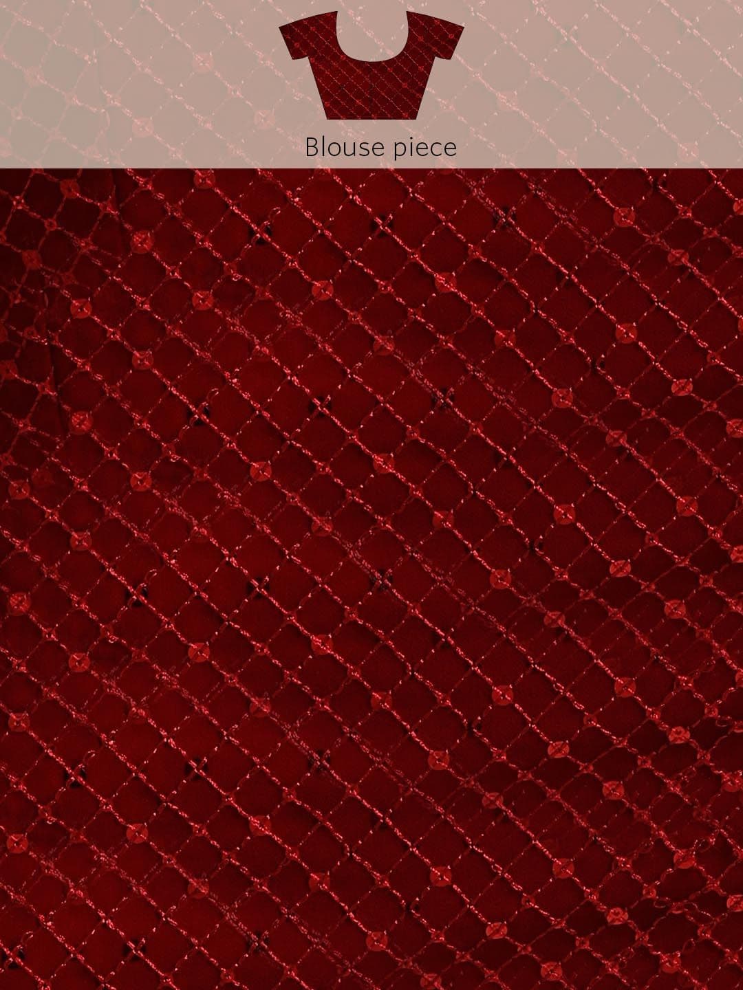 Embellished Sequinned Saree Red view 8