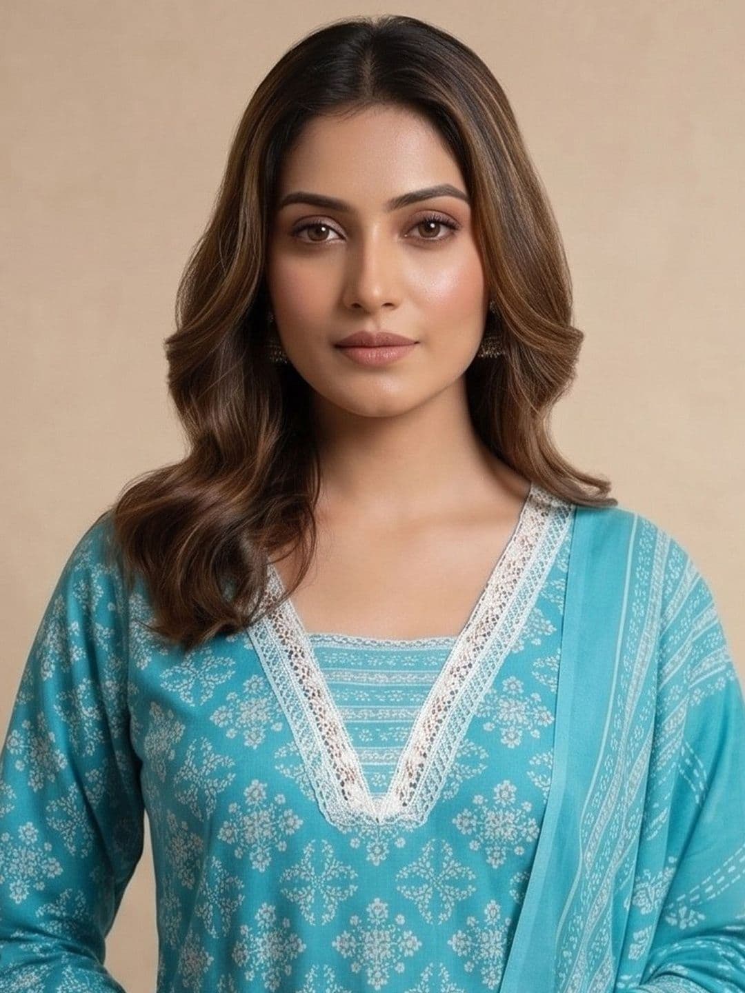 Women Ethnic Motifs Printed Regular Kurta with Trousers & With Dupatta view 6