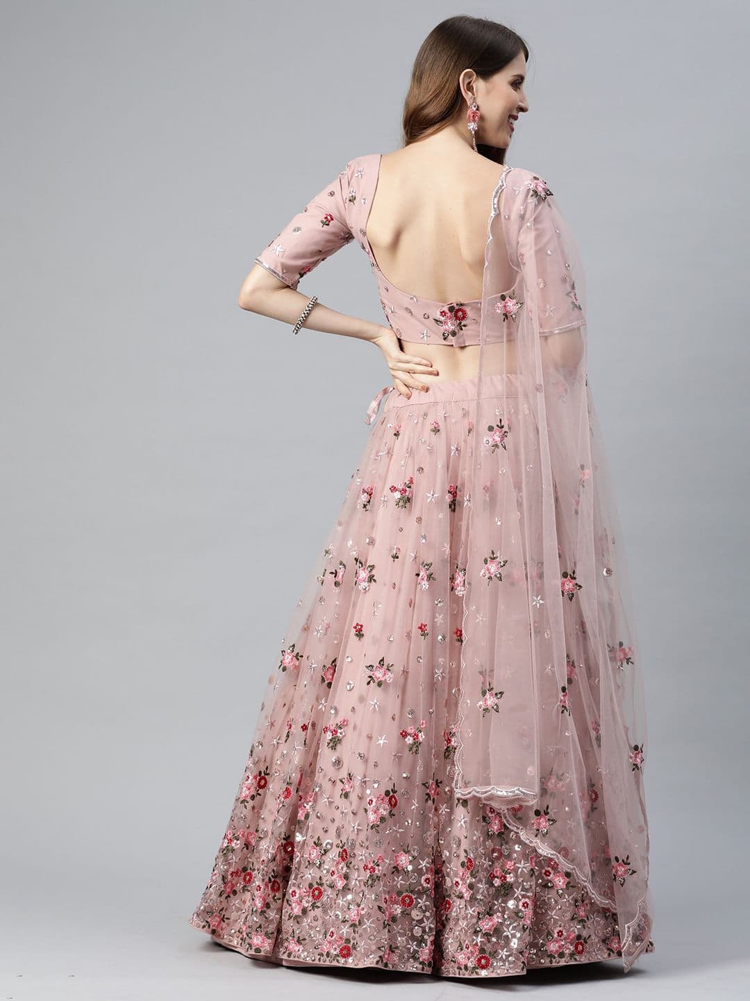 Embroidered Semi-Stitched Lehenga Choli With Dupatta view 5
