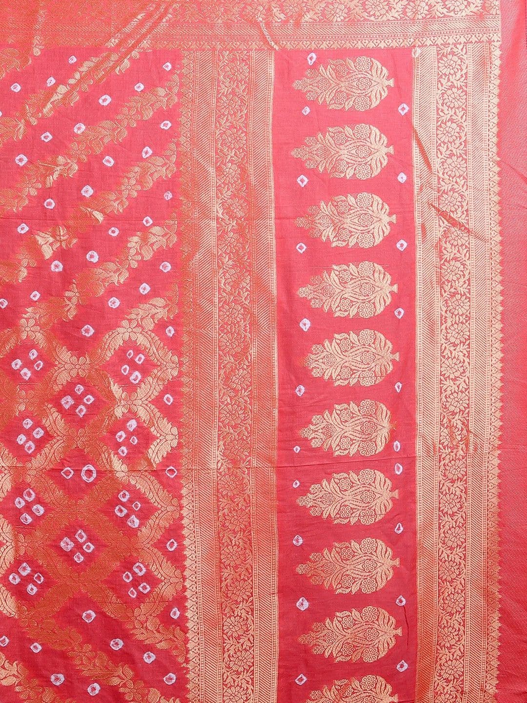 Blue & Pink Dyed Pure Cotton Unstitched Dress Material view 3