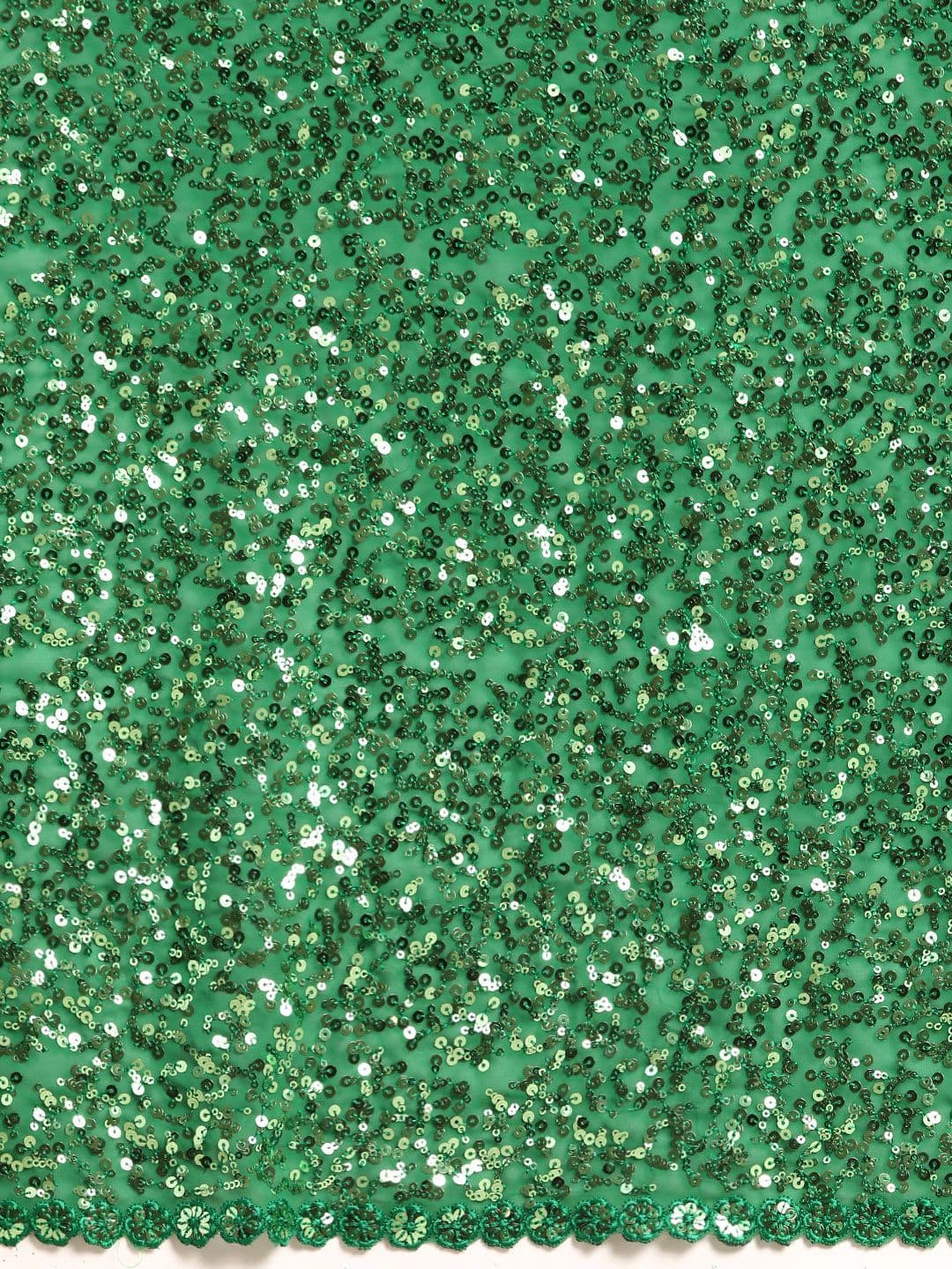 Embellished Sequinned Saree Green view 3