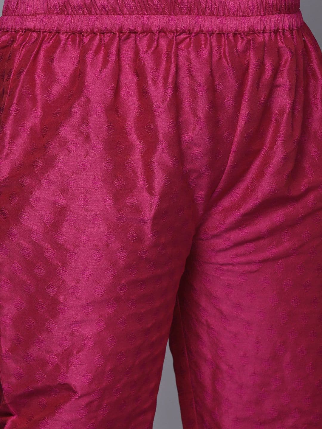 Women Magenta Floral Embroidered Kurta with Trousers & Dupatta view 3