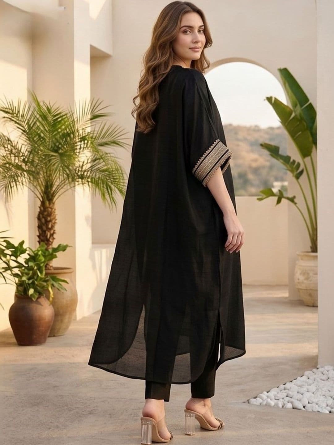 Women Yoke Design Regular Kurta with Trousers view 5