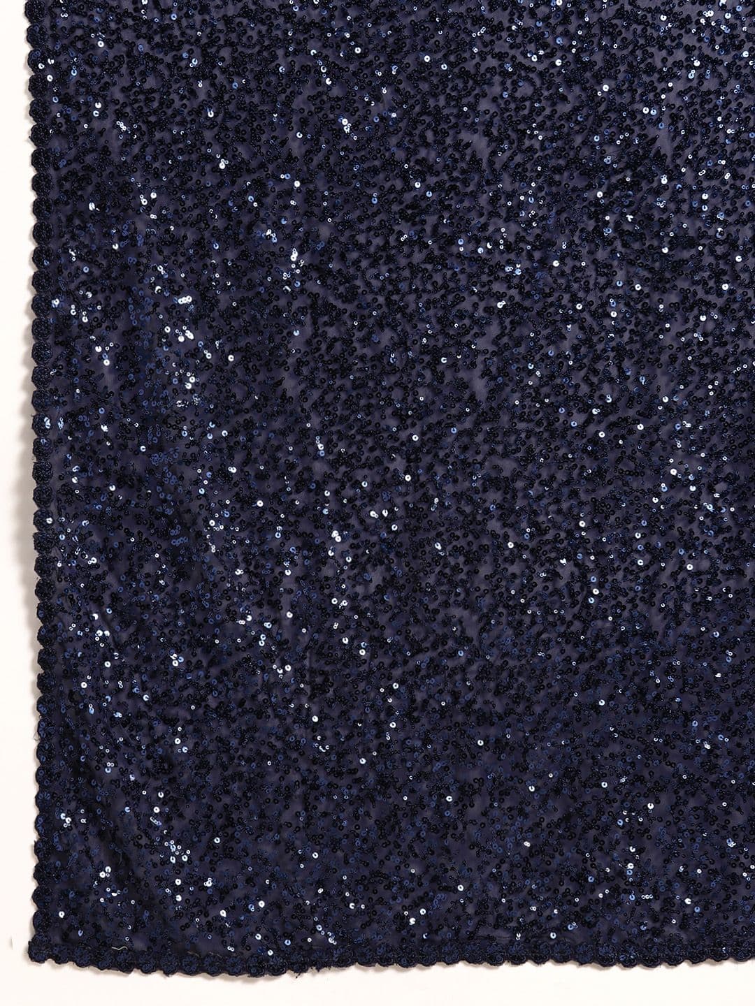 Embellished Sequinned Embroidered Heavy Work Saree Navy Blue view 4
