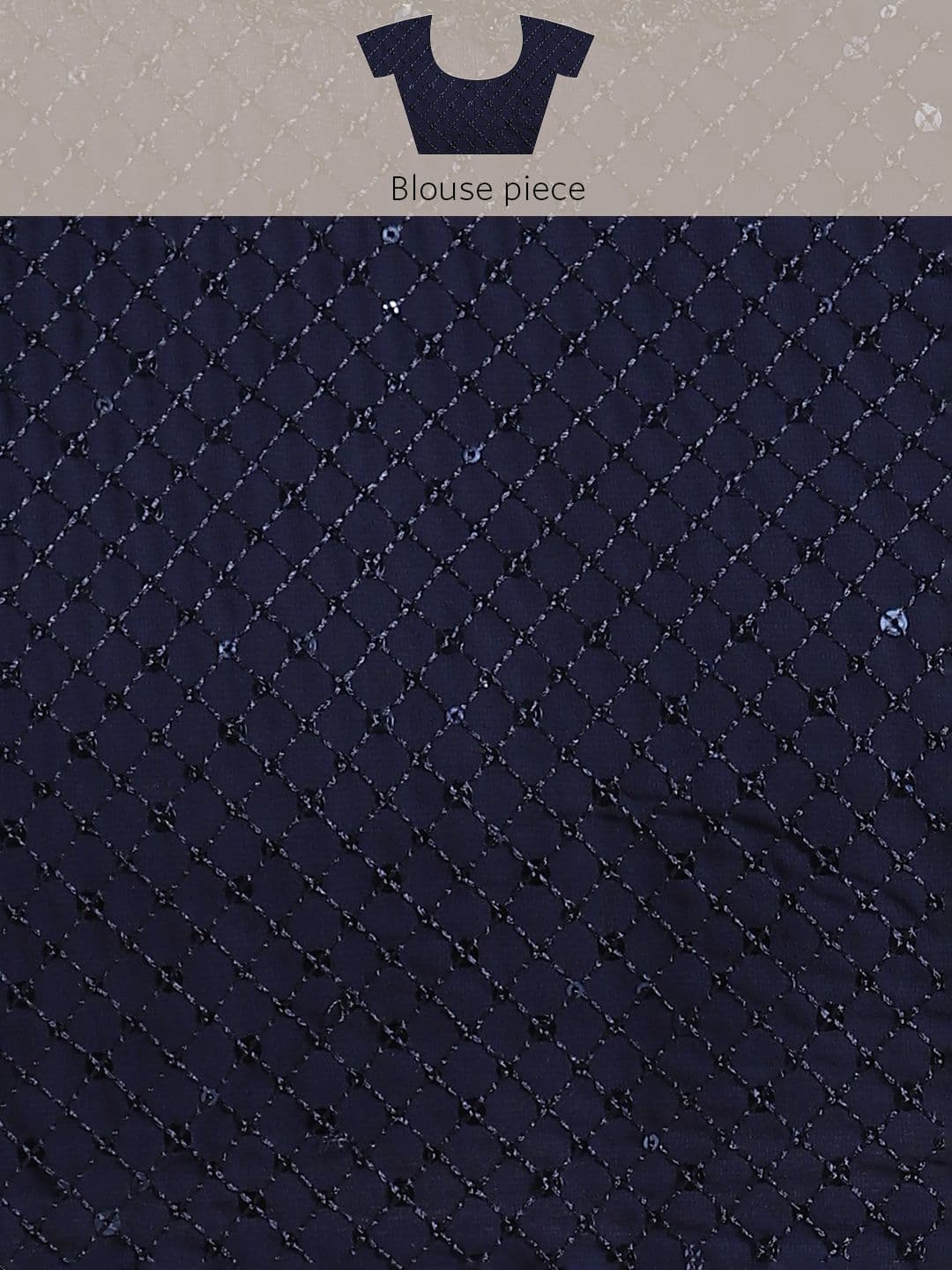 Embellished Sequinned Embroidered Heavy Work Saree Navy Blue view 7