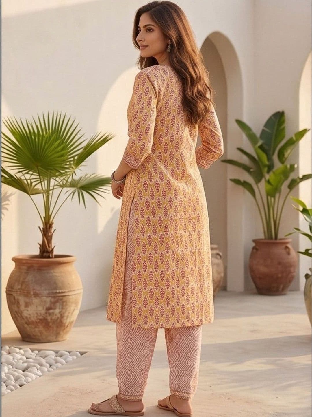 Women Ethnic Motifs Printed Regular Kurta with Patiala & With Dupatta view 6