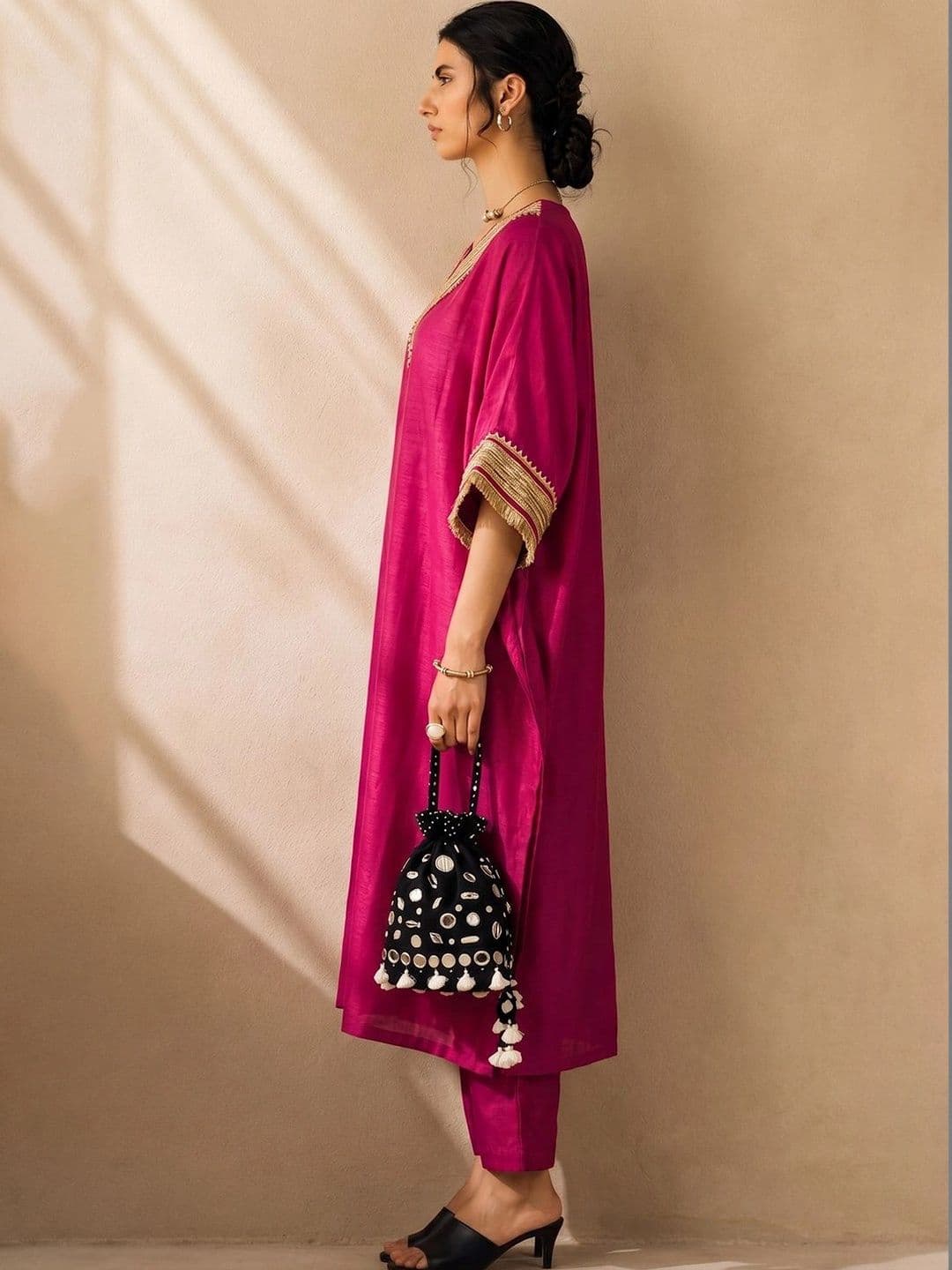 Yoke Design Kurta with Trousers view 4