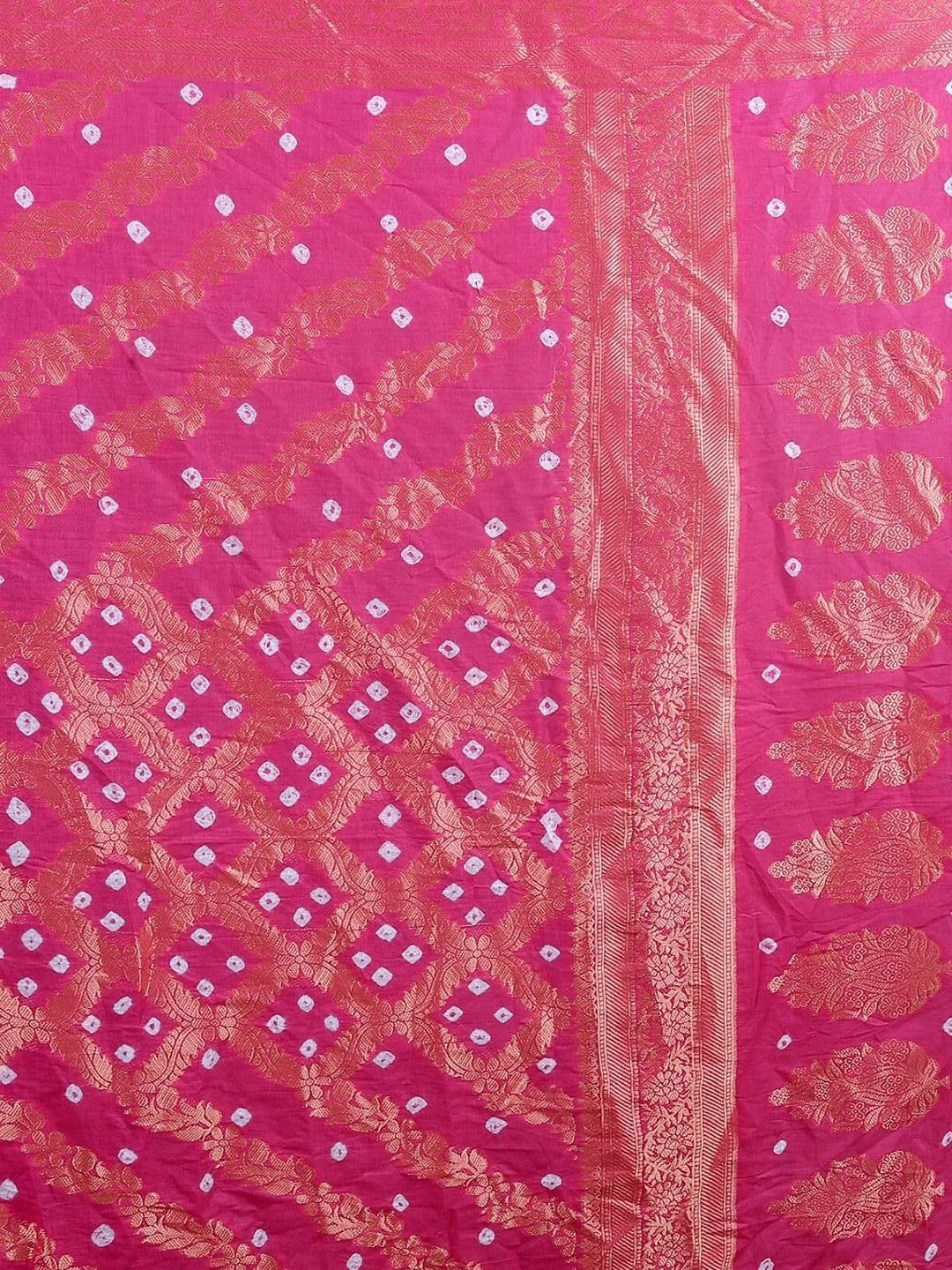Women Turquoise Blue & Pink Pure Cotton Unstitched Dress Material view 6