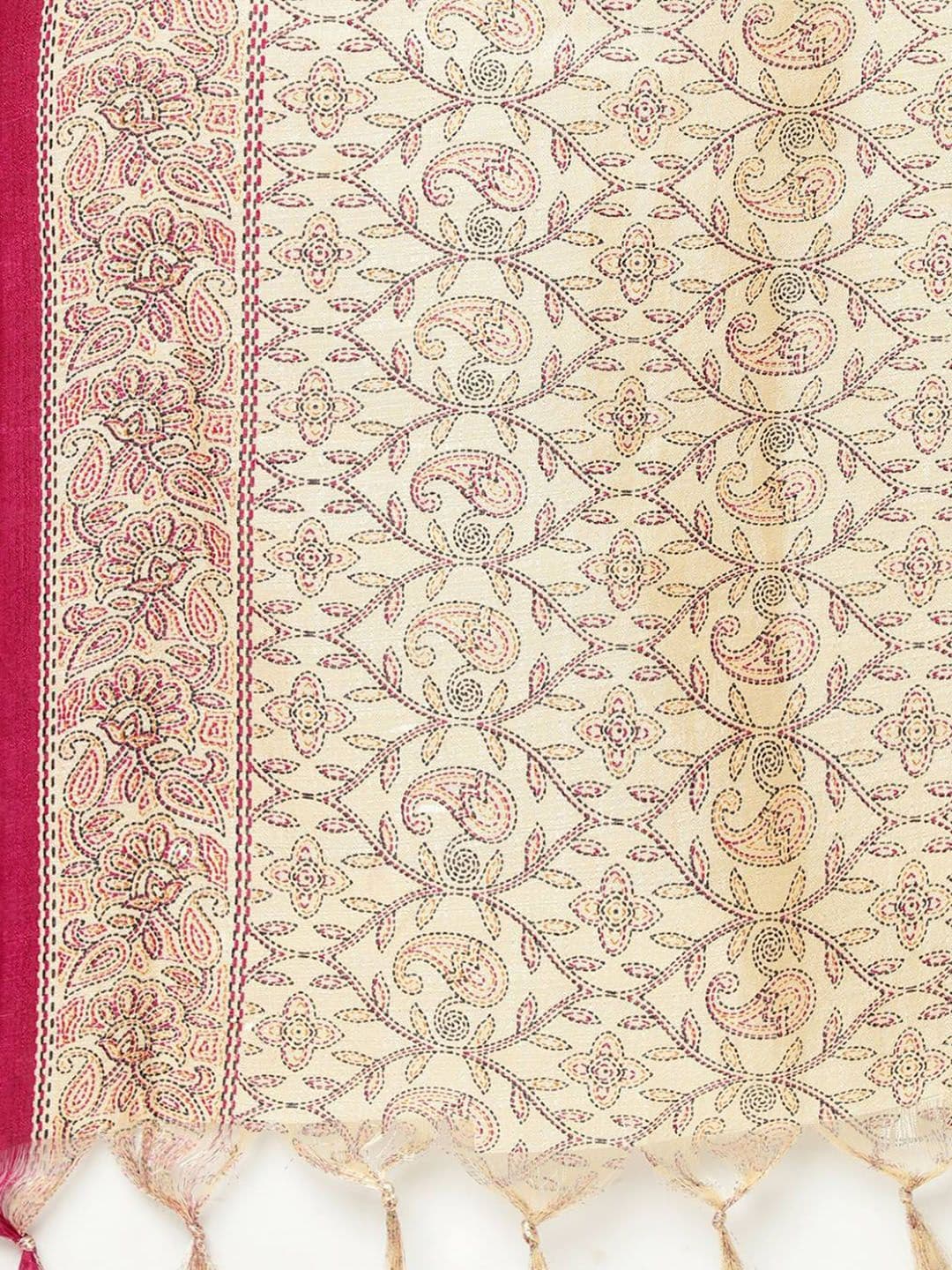 Ethnic Motifs Embroidered Regular Kurta with Trousers & Dupatta view 4