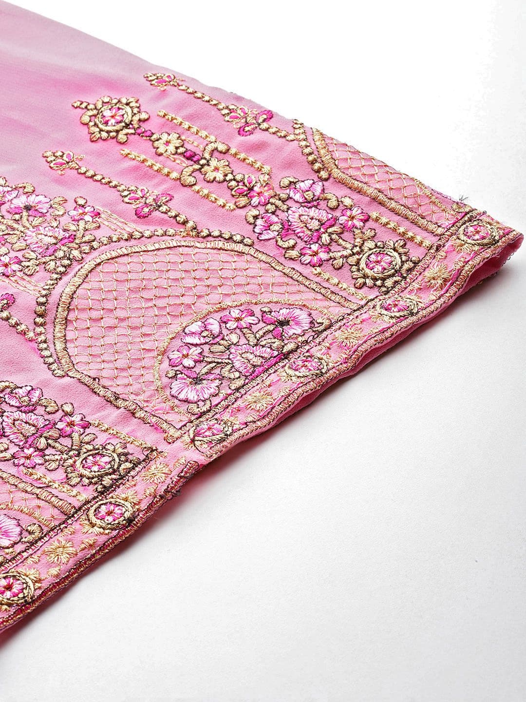 Embroidered Semi-Stitched Dress Material view 8