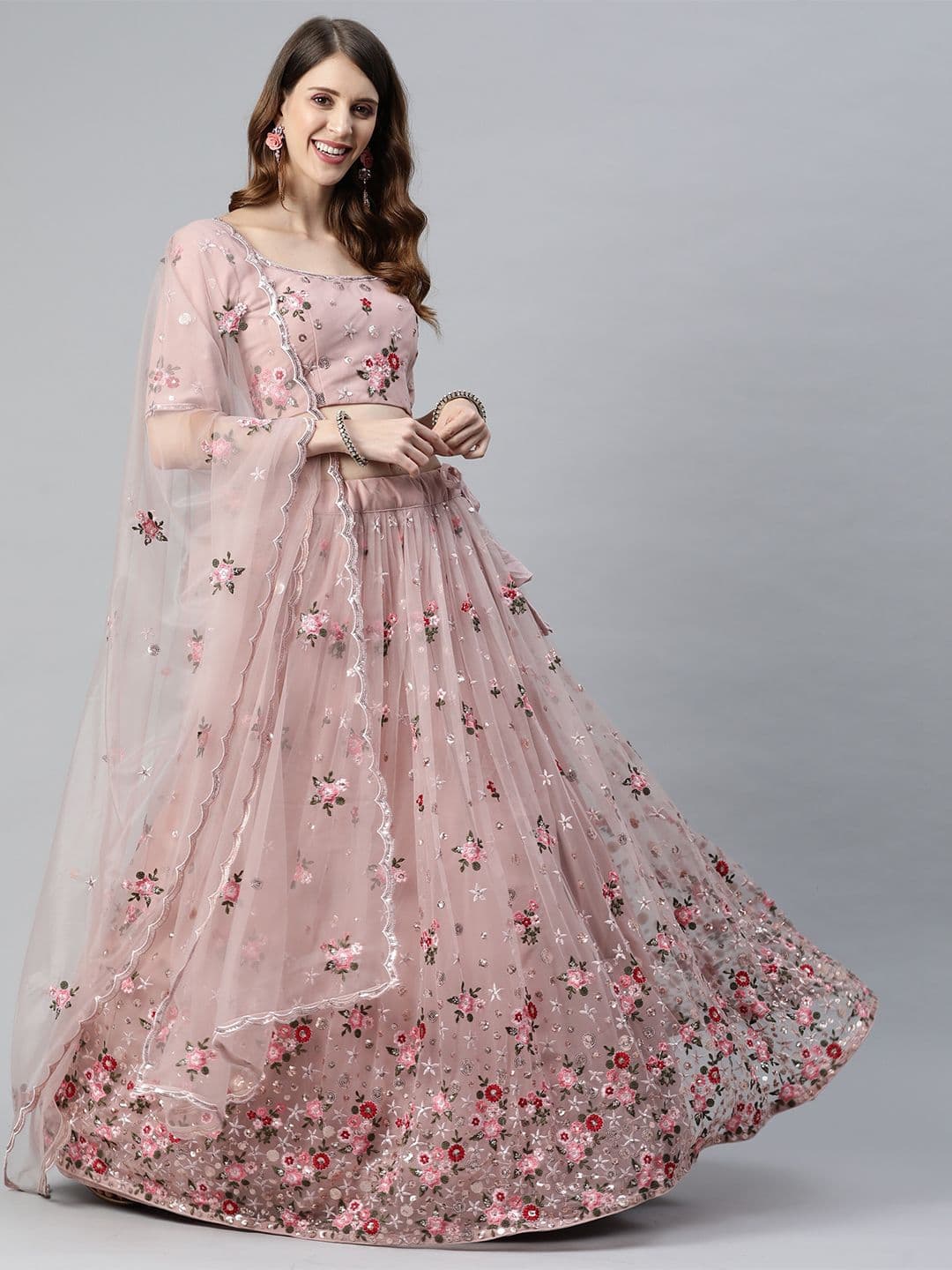 Embroidered Semi-Stitched Lehenga Choli With Dupatta view 4